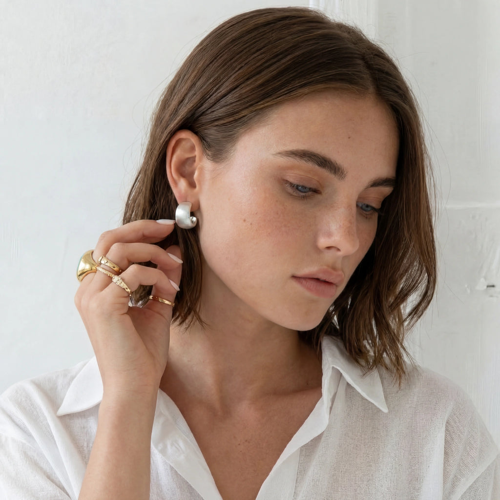Brushed Silver Studs